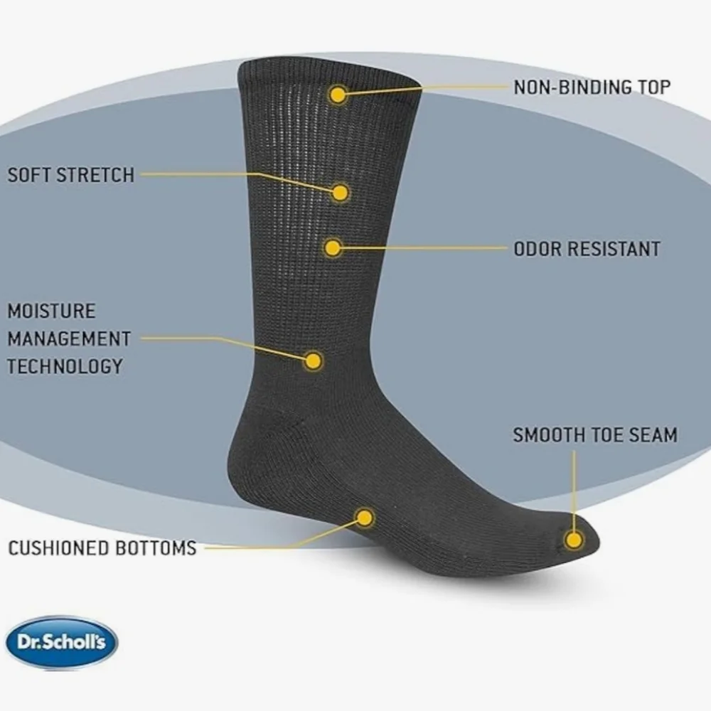 New 6 pair Dr. Scholl's Cotton Diabetes & Circulator Socks